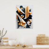 Abstract Art Deco-Poster | Kantoor, huis, publiek Poster (Keuken)