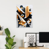 Abstract Art Deco-Poster | Kantoor, huis, publiek Poster (Thuiskantoor)