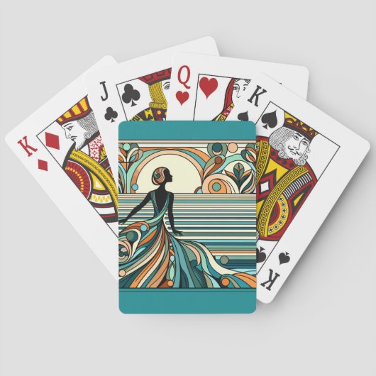 Abstract Art Deco Style Pokerkaarten (Achterkant)