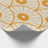 Abstract Art Deco Sun Pattern Oranje Cadeaupapier (Hoek)