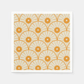 Abstract Art Deco Sun Pattern Oranje Servet (Voorkant)