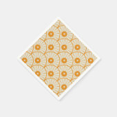 Abstract Art Deco Sun Pattern Oranje Servet (Hoek)