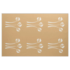 Abstract Art Deco Wit Zandkameel Bloemenpatroon Stof