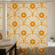 Abstract Art Deco Zon Patroon Oranje