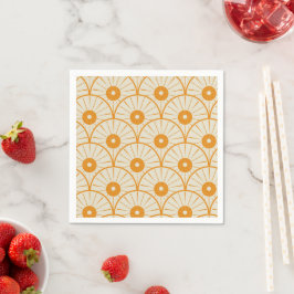 Abstract Art Deco Zonpatroon Oranje Servet