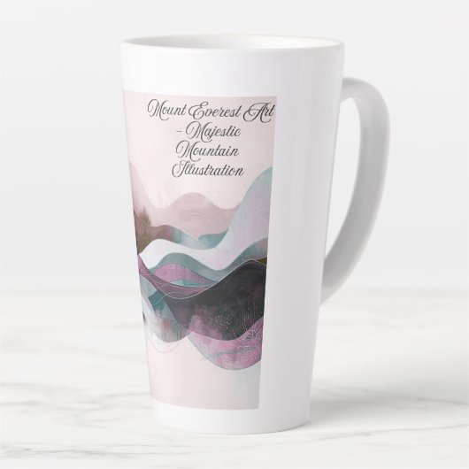 Abstract Art Design | Modern Minimalist Latte Mok (Rechterhoek)