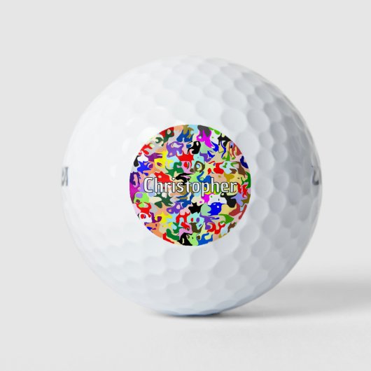 Abstract Art Design Personalised Golfballen (Voorkant)