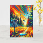 Abstract Art Disc Golf Beste Verjaardag door Par Kaart (Gele Bloem)