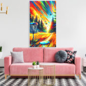Abstract Art Disc Golf Kleurrijke AI Art Canvas Afdruk (Insitu (Woonkamer))