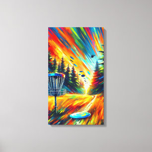 Abstract Art Disc Golf Kleurrijke AI Art Canvas Afdruk