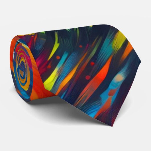 Abstract Art Disc Golf thema Stropdas (Opgerold)