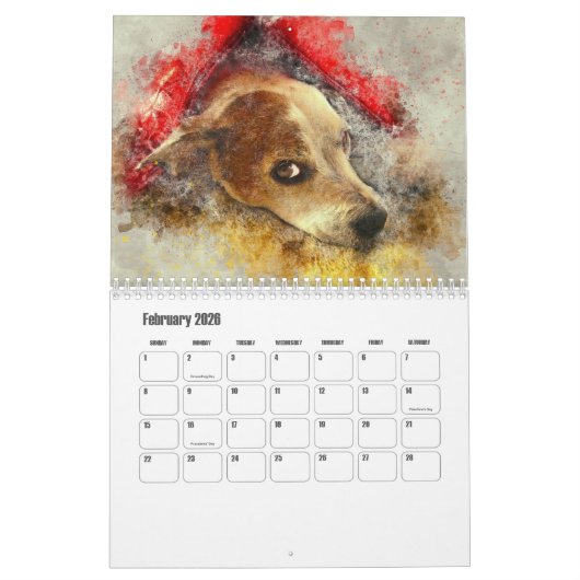 Abstract Art Dogs Kalender (Feb 2026)