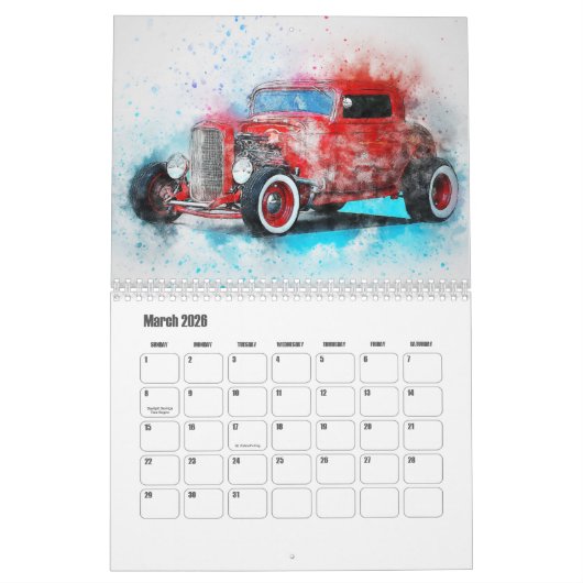 Abstract Art Drag Car Kalender (Mar 2026)