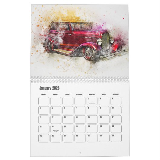 Abstract Art Drag Car Kalender (Jan 2026)
