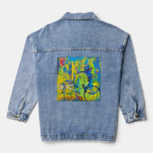 Abstract Art Dragonfly Denim Jas Denim Jacket (Achterkant)