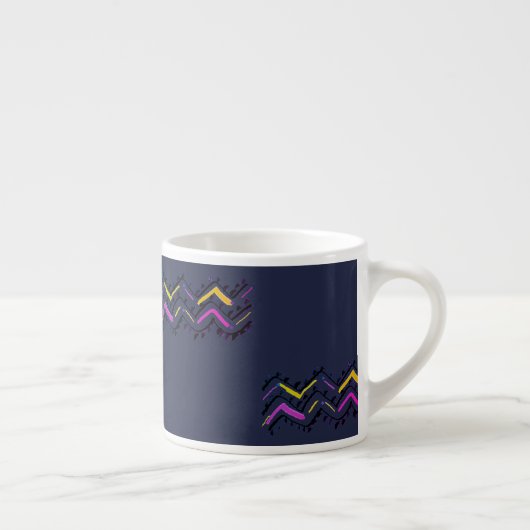 Abstract Art Geel Paarse Espresso Koffie Mok Cup (Rechts)