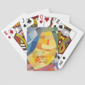 Abstract Art, Gold Monogram, Black Script Name Pokerkaarten (Achterkant)