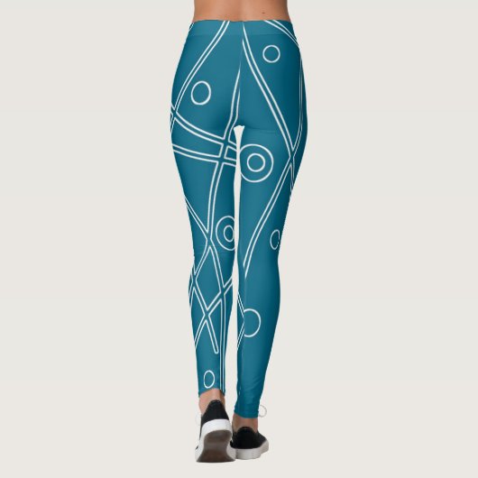 Abstract Art Green Line Circles Minimalisme Leggings (Achterkant)