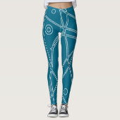 Abstract Art Green Line Circles Minimalisme Leggings (Voorkant)
