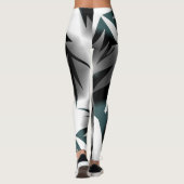 Abstract Art Grey Black White Leggings (Achterkant)