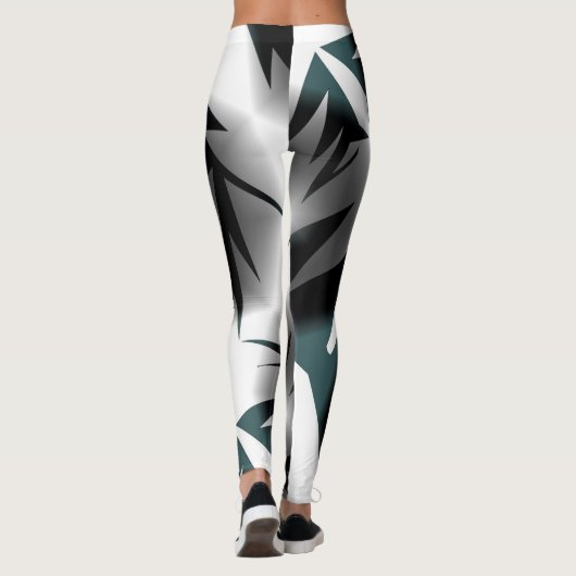 Abstract Art Grey Black White Leggings (Achterkant)