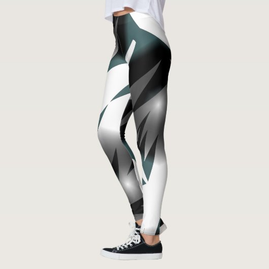 Abstract Art Grey Black White Leggings (Links)
