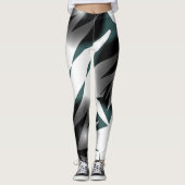 Abstract Art Grey Black White Leggings (Voorkant)