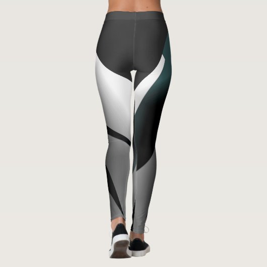 Abstract Art Grey Black White Leggings (Achterkant)