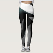 Abstract Art Grey Black White Leggings (Voorkant)