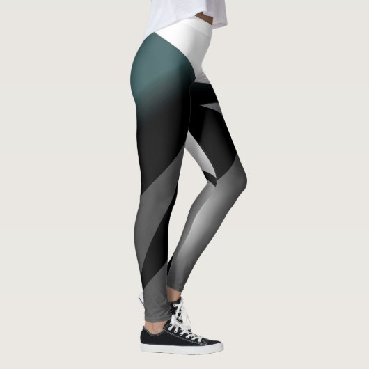 Abstract Art Grey Black White Leggings (Rechts)