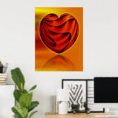 Abstract ART - hart van het leven Poster (Thuiskantoor)
