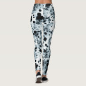 Abstract Art Inky Blue Polka Dot Storm Leggings (Achterkant)