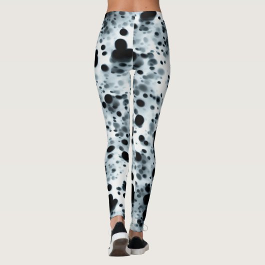 Abstract Art Inky Blue Polka Dot Storm Leggings (Achterkant)