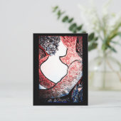 Abstract Art Interraciaal paar in liefdevolle omhe Briefkaart (Staand voorkant)