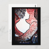 Abstract Art Interraciaal paar in liefdevolle omhe Briefkaart (Voorkant / Achterkant)