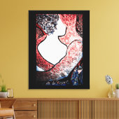 Abstract Art Interraciaal paar in liefdevolle omhe Canvas Afdruk (Insitu (Woonkamer))