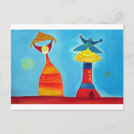 Abstract Art King Queen Art Briefkaart (Voorkant)