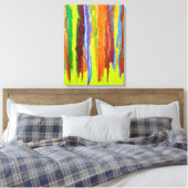 Abstract Art kleurrijke verfstrepen druppelen Canvas Afdruk (Insitu (Slaapkamer))