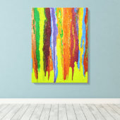 Abstract Art kleurrijke verfstrepen druppelen Canvas Afdruk (Insitu (Houten vloer))
