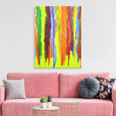 Abstract Art kleurrijke verfstrepen druppelen Canvas Afdruk (Insitu (Woonkamer))