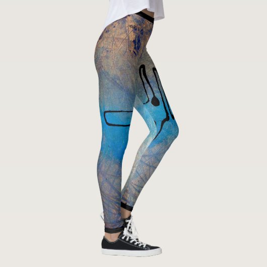 Abstract Art Leggings Blue Dog (Rechts)