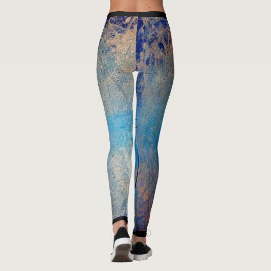 Abstract Art Leggings Blue Dog (Achterkant)