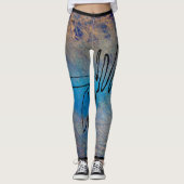 Abstract Art Leggings Blue Dog (Voorkant)