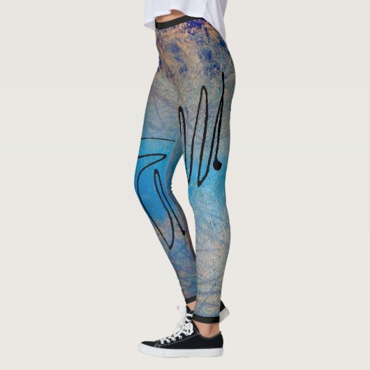 Abstract Art Leggings Blue Dog (Links)