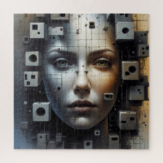 Abstract Art Matrix meisje Legpuzzel
