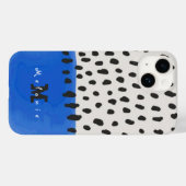Abstract art minimal Monogram retro blue Case-Mate iPhone Case (Achterkant (horizontaal))