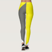 Abstract Art Minimalisme Grijs Geel Wit Leggings (Achterkant)