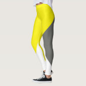 Abstract Art Minimalisme Grijs Geel Wit Leggings (Links)