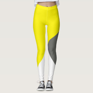 Abstract Art Minimalisme Grijs Geel Wit Leggings
