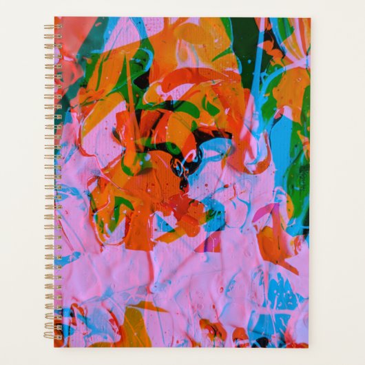 Abstract art mixed media acrilyc painting planner (Voorkant)